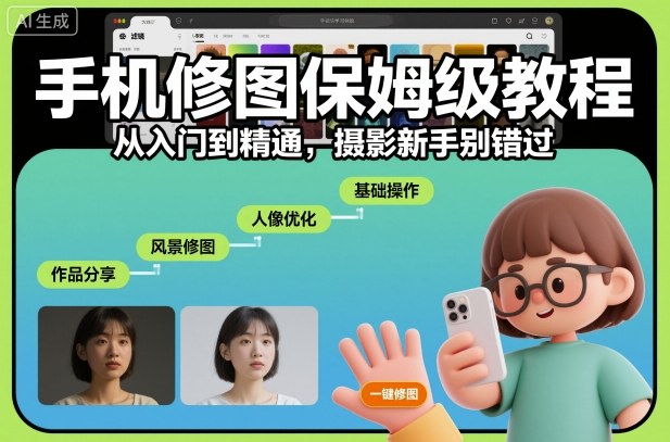 手機修圖保姆級教程，從入門到精通，攝影新手別錯過